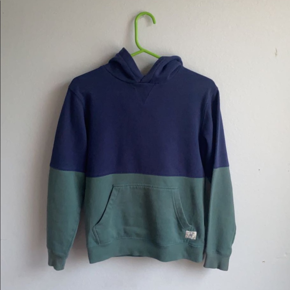 blue and green hoodie
